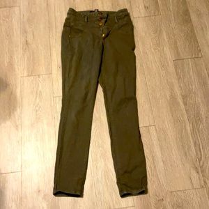 Olive green skinny jeans high waisted